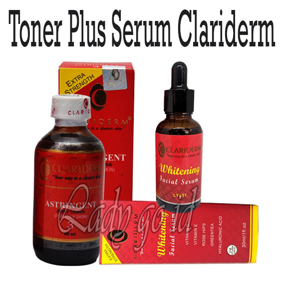 Paket Clariderm Serum Whitening Clariderm Vitamin C Dan Toner Clariderm Astringent Alkohol No 3 Original