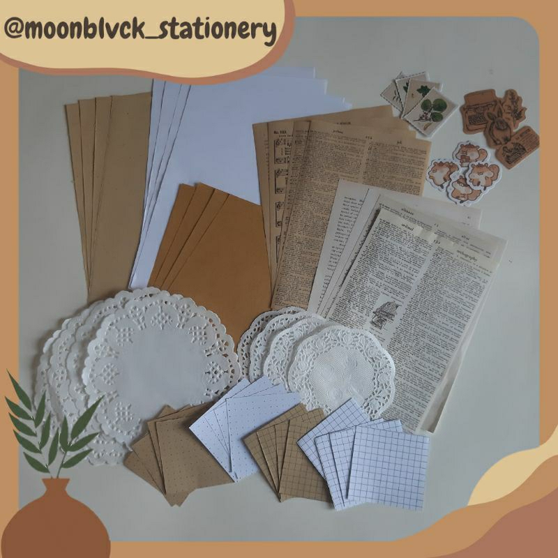 

[Jurnal Kit Vintage] Perlengkapan Jurnal Vintage 56 pcs