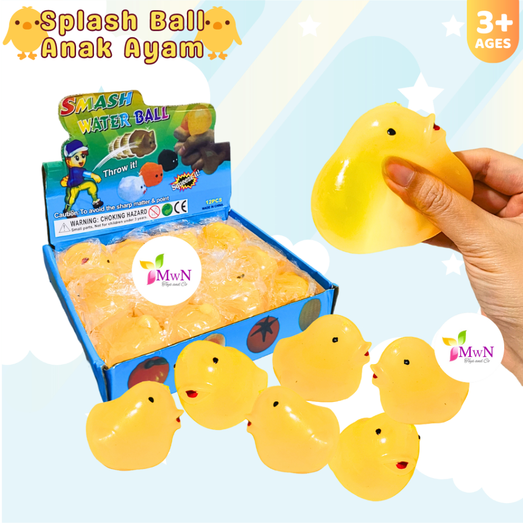 MWN Mainan Squishy Anti stress Splash Ball Anak Ayam / Itik