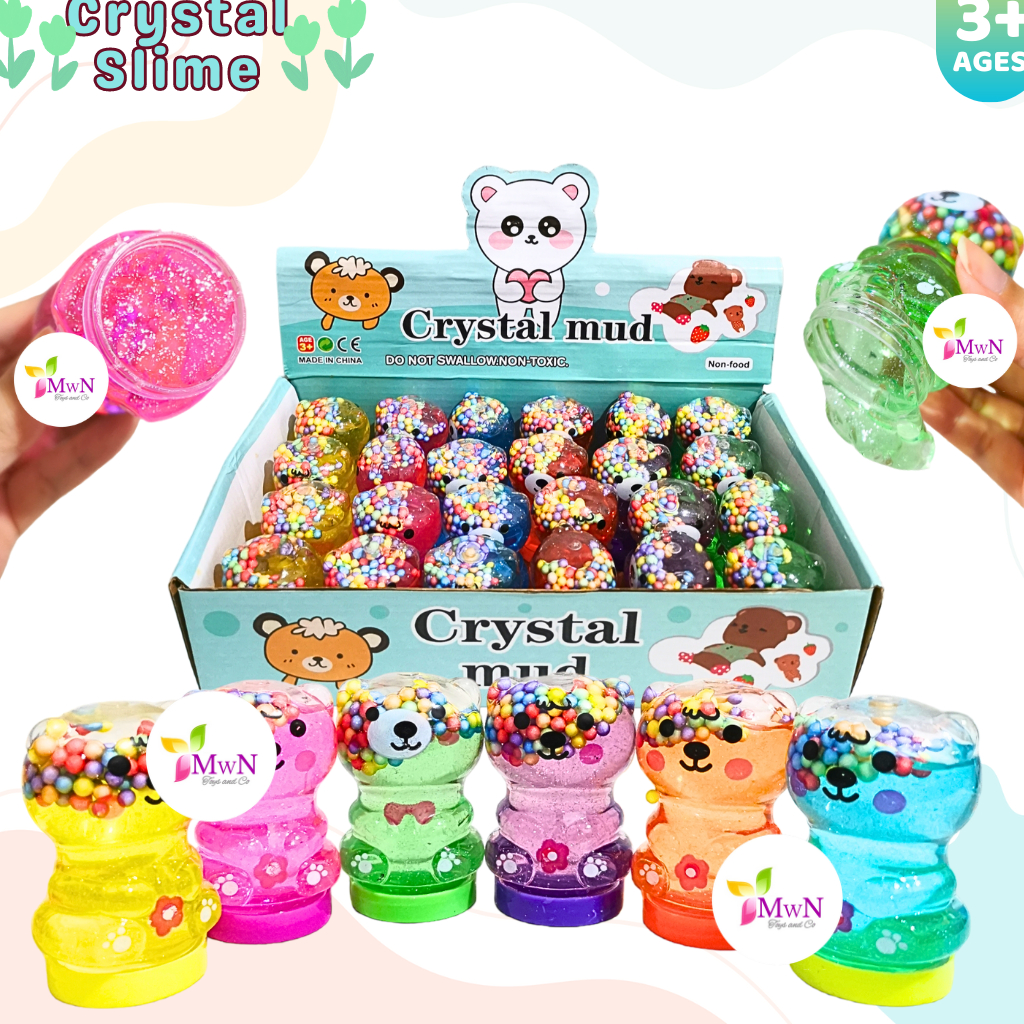 MWN Mainan Crystal Slime Bening Gliter Bentuk Beruang