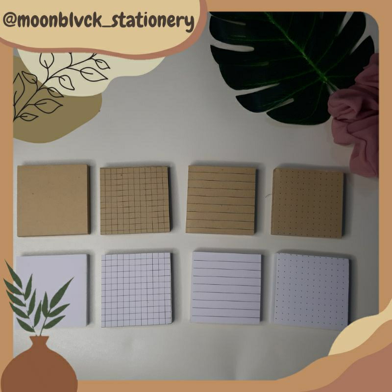 

[Memopad] Grid Line Dot Blank Notepad Warna Coklat Putih