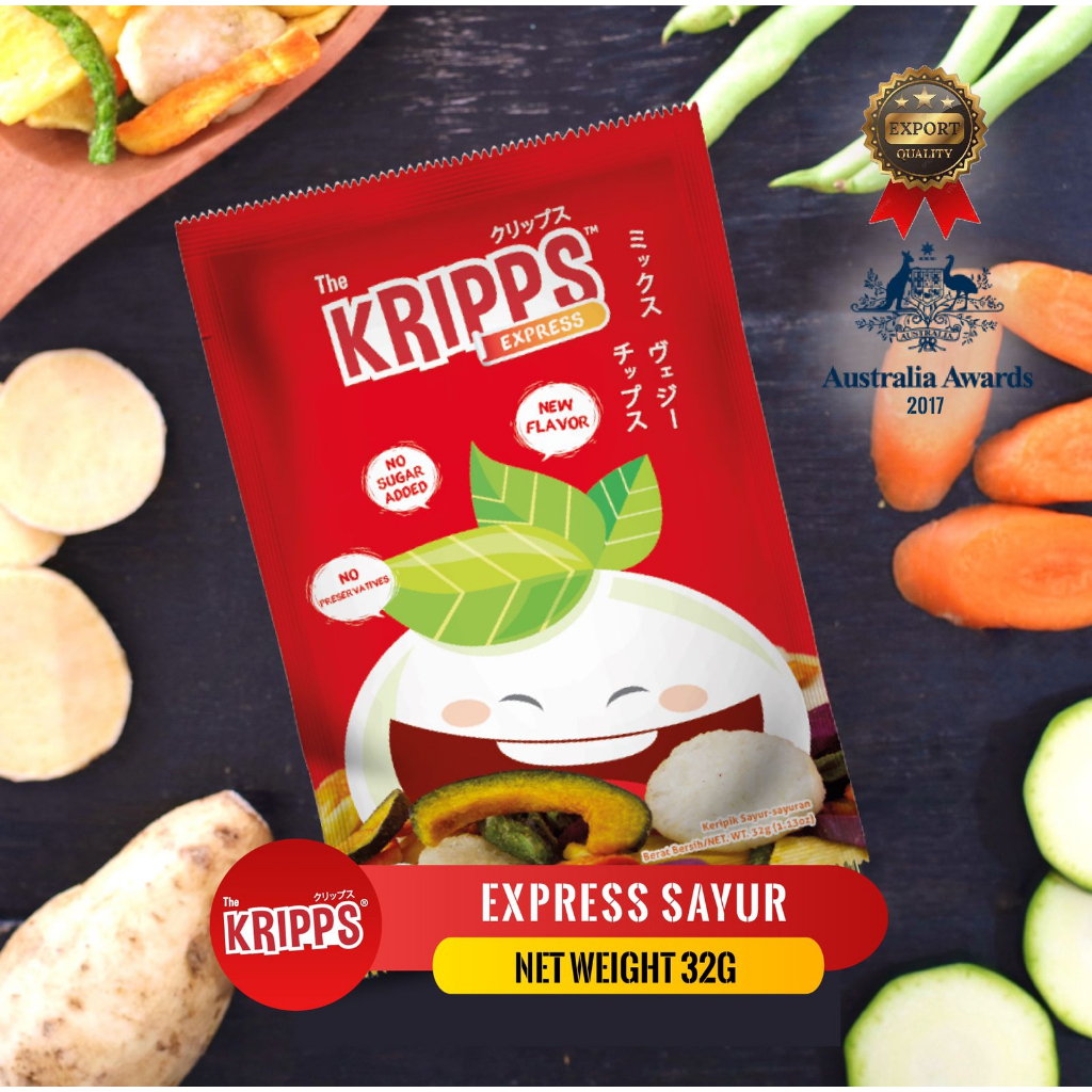 THE KRIPPS EXPRESS KERIPIK SAYUR BUAH GLUTEN FREE 32GR | KRIPIK HEALTHY VEGAN SNACK
