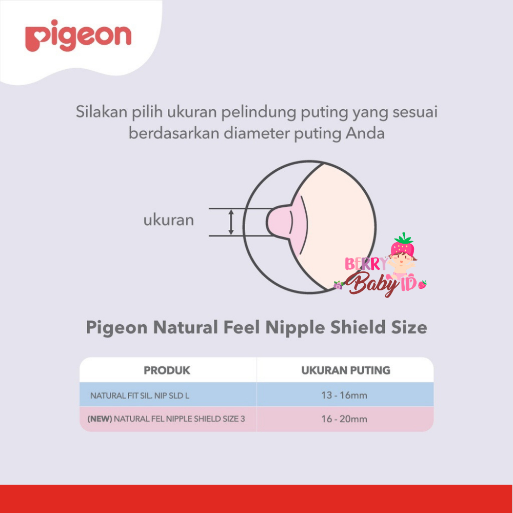Pigeon Natural Feel Nipple Shield Pelindung Puting Ibu Menyusui Berry Mart