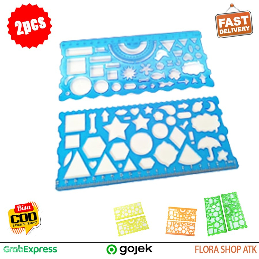 

Penggaris Motif Stancil Design Fancy Ruler Penggaris Pola Bentuk 2 pc