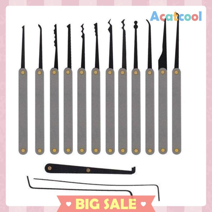 17pcs Set LockPick Locksmith Tools Alat Pembuka Gembok Kunci