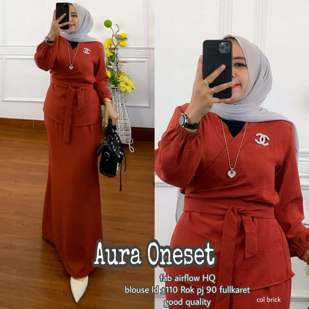 Aura One Set Setelan Wanita Airflow Full Karet Original Produk