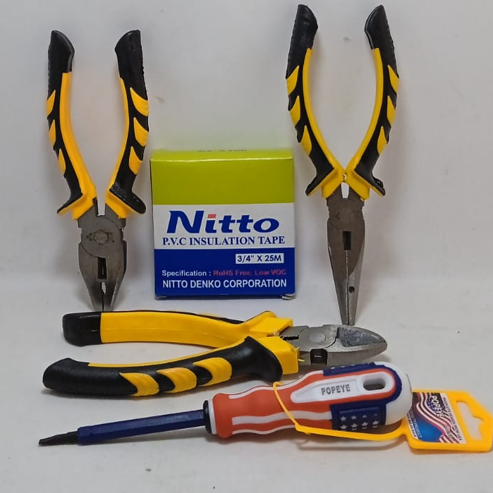 Paket Hemat  Tang Kombinasi / Tang Multifungsi + Tang Potong Kombinasi + Tang Lancip / Tang Jepit + 