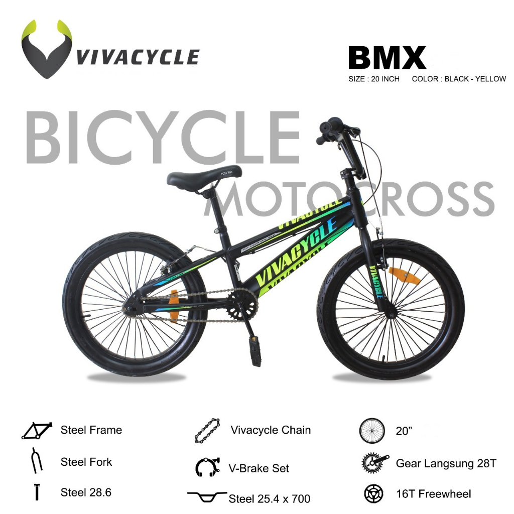 Sepeda Anak Cowok Bmx Limitless 20 inch Ban Jumbo