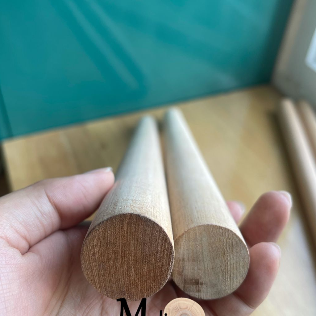 Dowel Kayu Ulin Macrame Kayu Stik Bulat Diameter 2 cm Panjang 100 cm