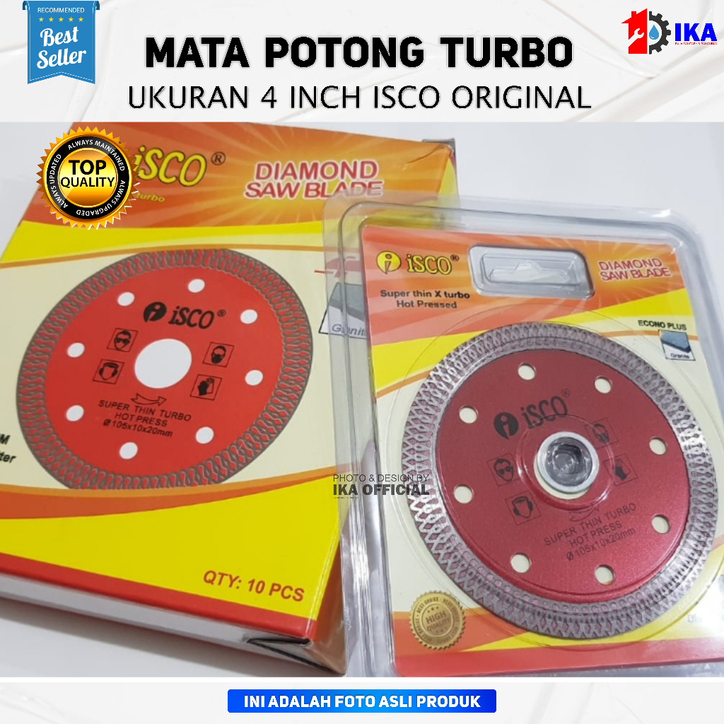 ISCO Original 100%  Diamond Wheel Batik Turbo 4&quot; - Mata Pisau Potong Granit Keramik Mata Potong Keramik Granit Marmer 4 Inch Turbo Diamond Wheel Cutting Diamond Wheel Turbo X ISCO slim 105 Batik