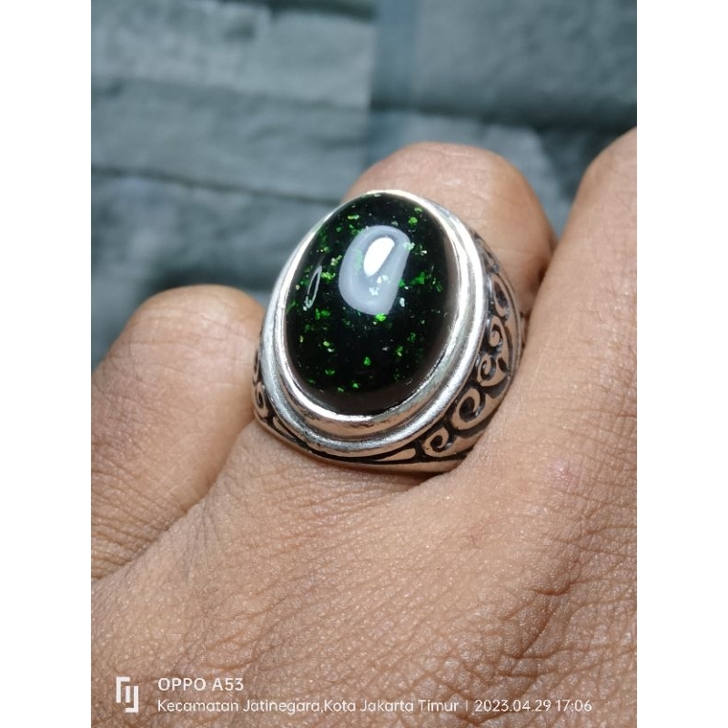 batu cincin akik pasir intan hijau