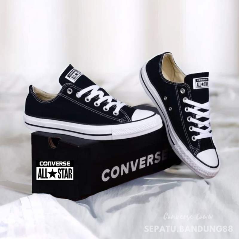 Supplier sepatu Allstar Classic Low Sepatu Sneakers Alstar Convers Pendek Warna Hitam Bahan Canvas