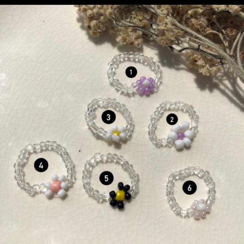 CINCIN MANIK BUNGA DAISY/CINCIN MANIK KOREA BUNGA/CINCIN MANIK BUNGA WARA WARNI