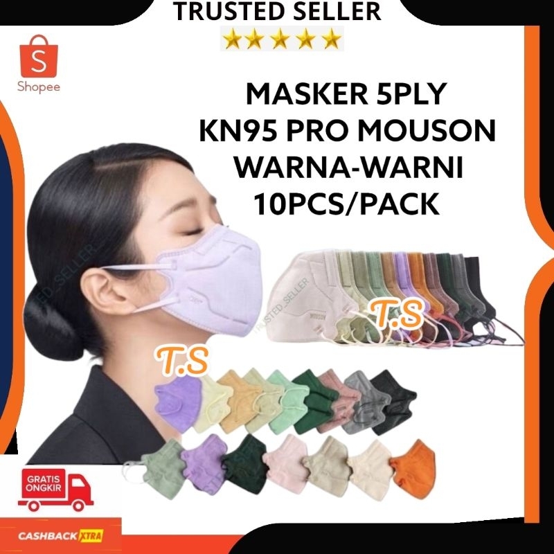 MASKER KN95 PRO MOUSON / WEMAZE / ONCARE 5PLY ISI 10 PCS WARNA WEMASK