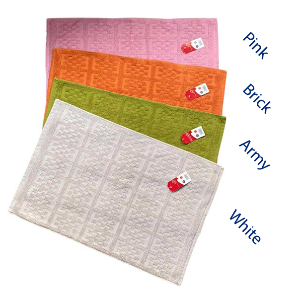 Keset Handuk Merah Putih Bathmat Kamar Mandi Serap Air 42x65 Cm