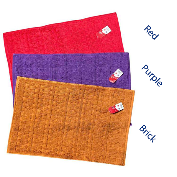 Keset Handuk Merah Putih Bathmat Kamar Mandi Serap Air 42x65 Cm