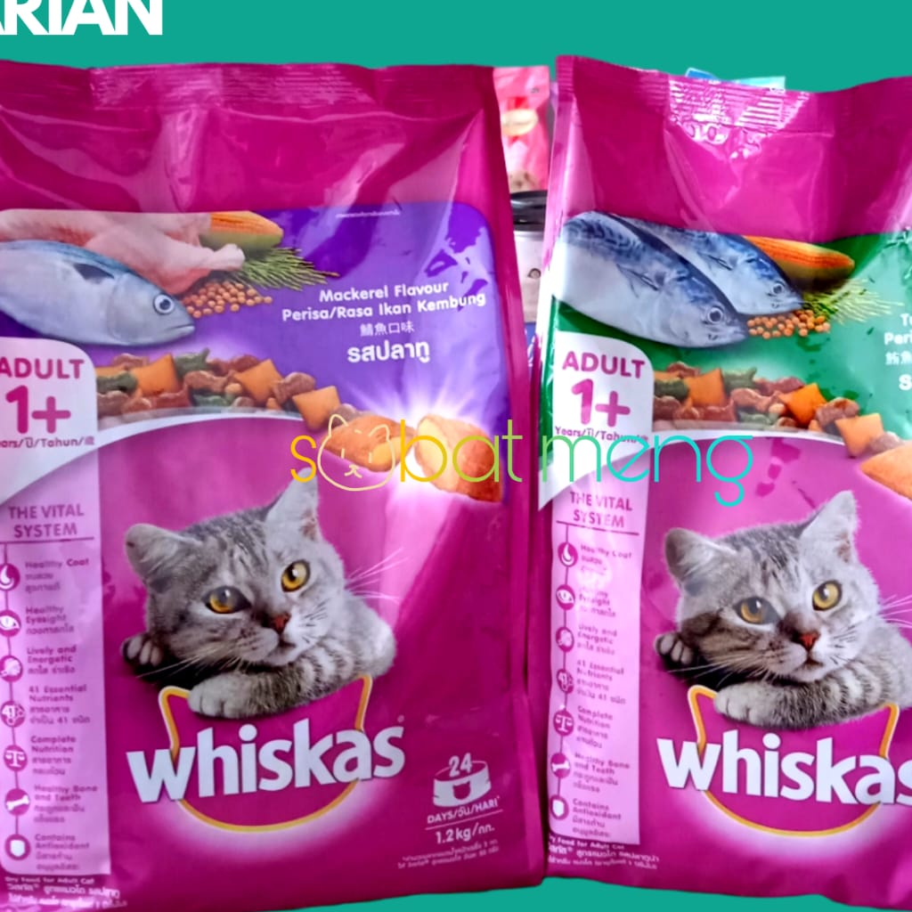 WHISKAS ADULT FRESHPACK 1.2KG | WHISKAS ADULT TUNA 1.2KG | WHISKAS ADULT MACKEREL 1.2KG | WHISKAS AD