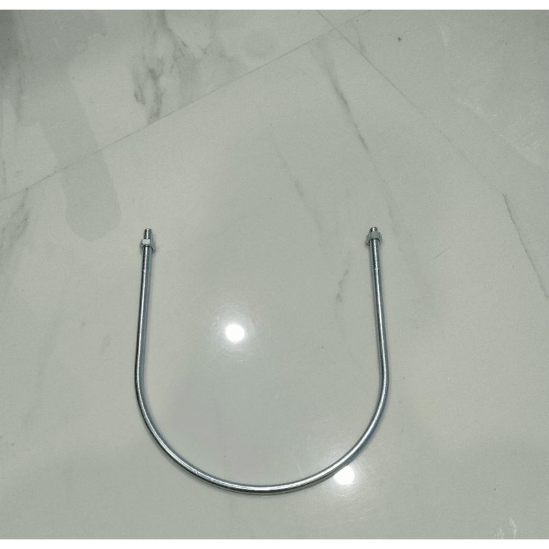 Ubolt/klem pipa galvanis 3/8x8 inchi.(PVC/besi)
