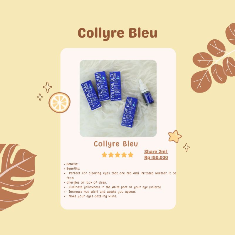 Collyre Bleu Laiter / Tetes Mata Collyrebleu (Share in bottle)
