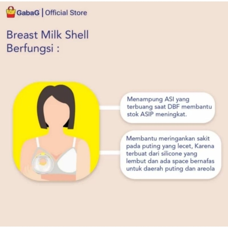 Gabag Breastmilk Shells / Penampung ASI isi 2 pcs