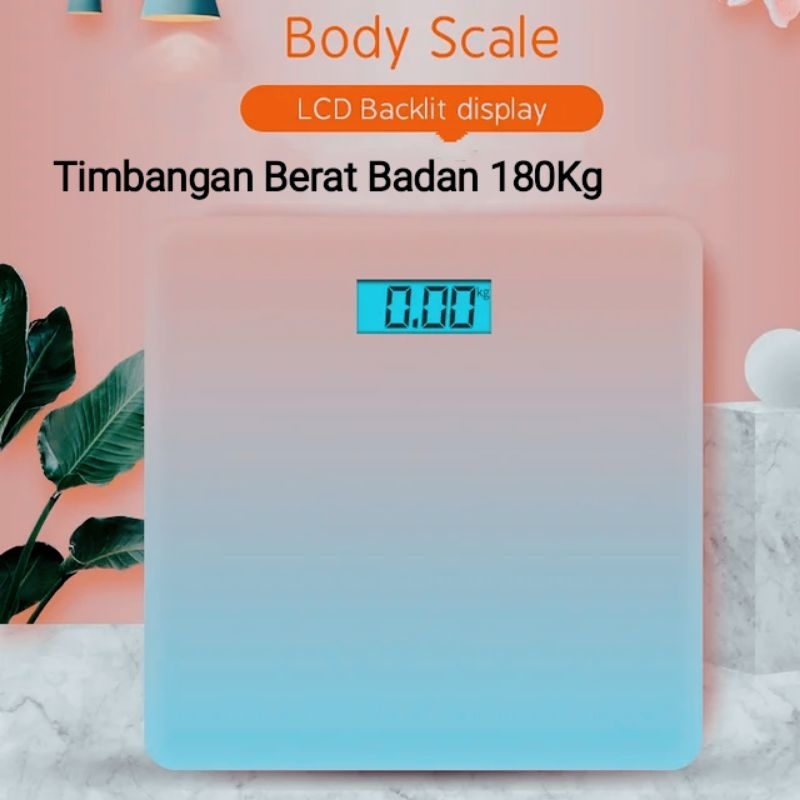 Timbangan Badan Digital 180Kg LED Kaca Indikator Motip Gradien