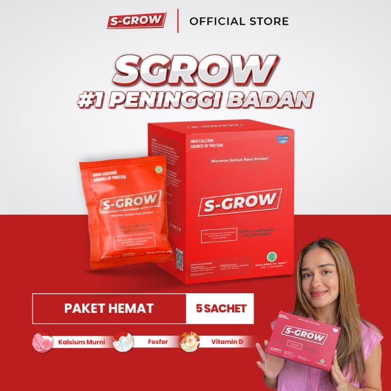 S-GROW Peninggi Badan Terbaik - 5 Sachet S-GROW