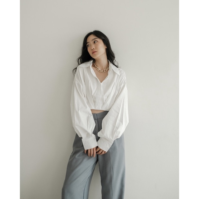 Alexa Crop Shirt Atasan Wanita Terbaru