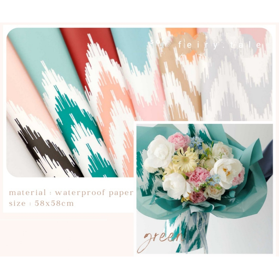 

(1 pcs) Flower Wrapping Cellophane paper Tribe Lurik kertas buket florist