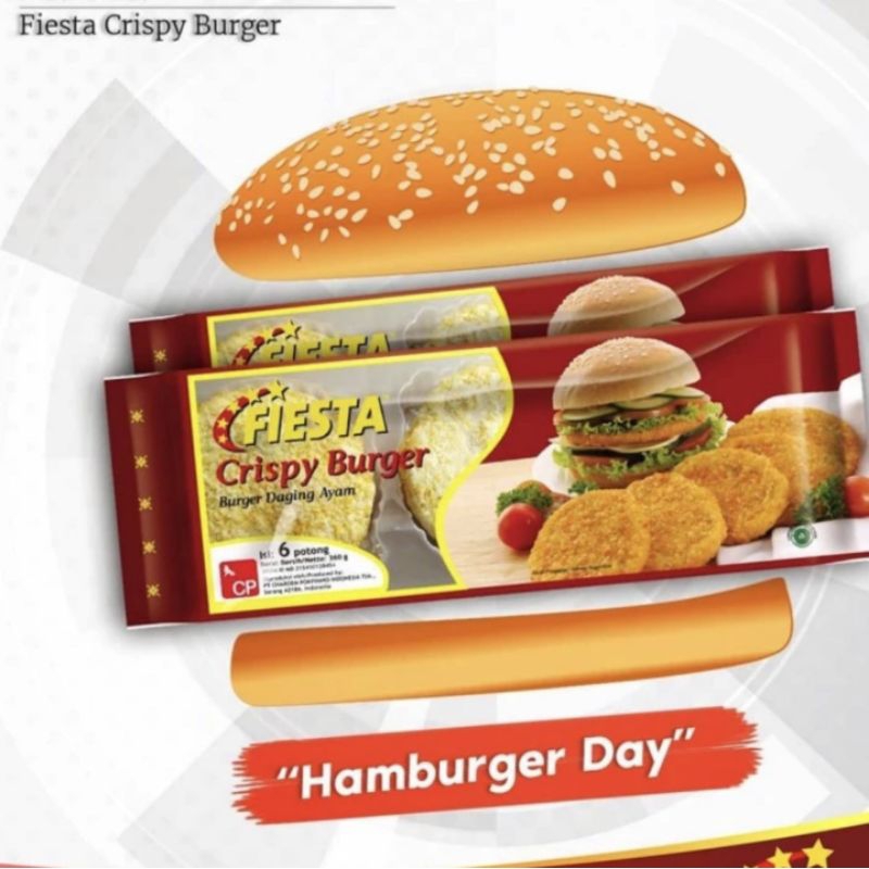 

Fiesta crispy burger daging ayam 360gr