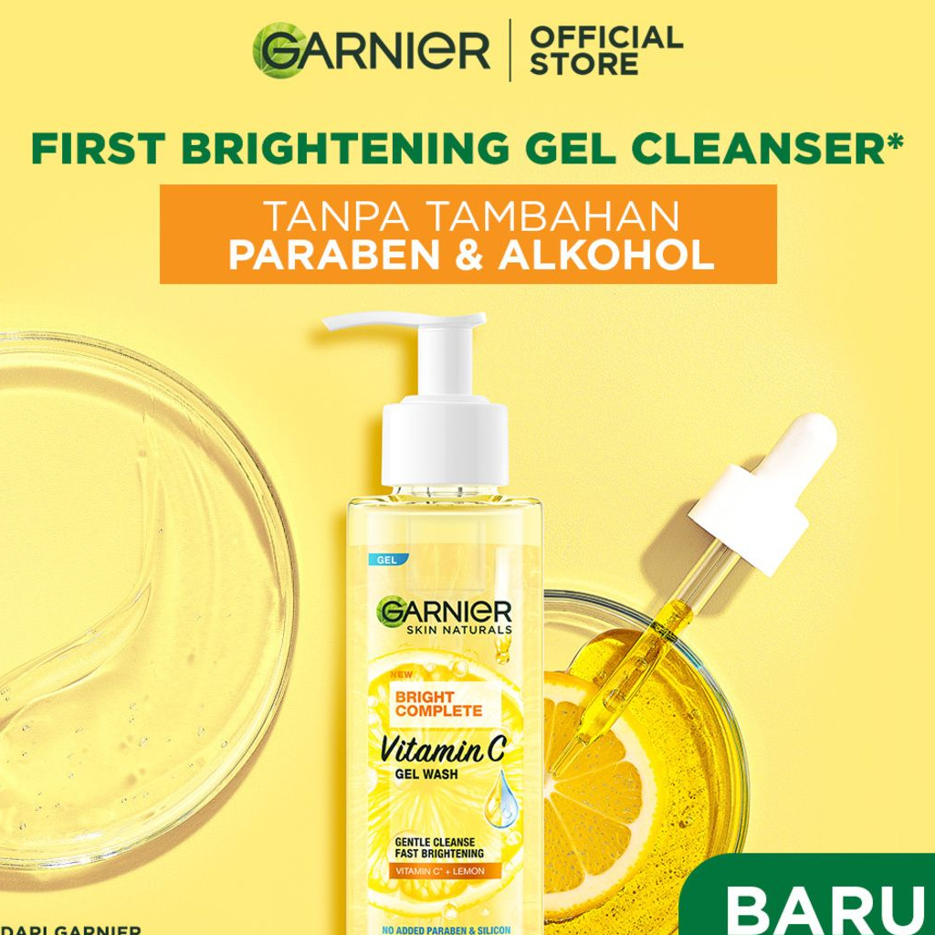 Garnier Bright Complete Vitamin C Gel Wash 120ml - Sabun Wajah