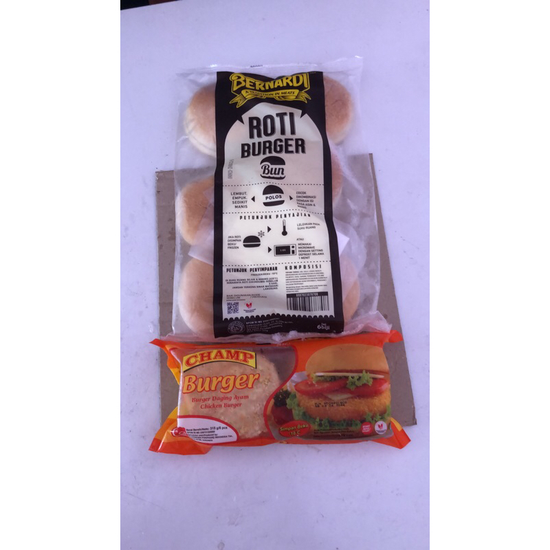 

Paket Burger Bernardi & Champ Crispy isi 6pcs