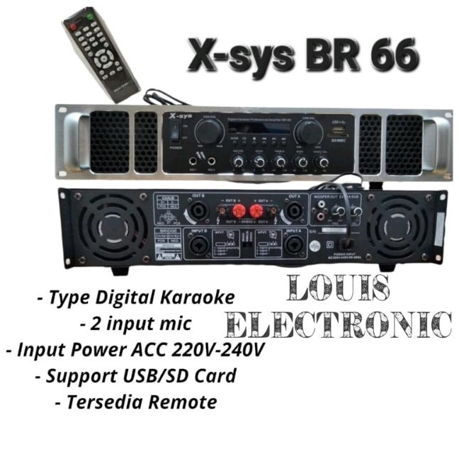 Power Amplifier Karaoke X-sys BR-66 BR66 XSYS BR 66 ORIGINAL