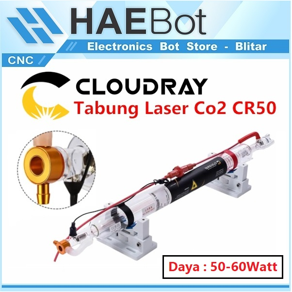 [HAEBOT] Cloudray Tabung Laser CO2 CR50 60 Watt D50 Mesin CNC Cutting Akrilik Engraver Engraving 60watt Cut Grafir 1000mm