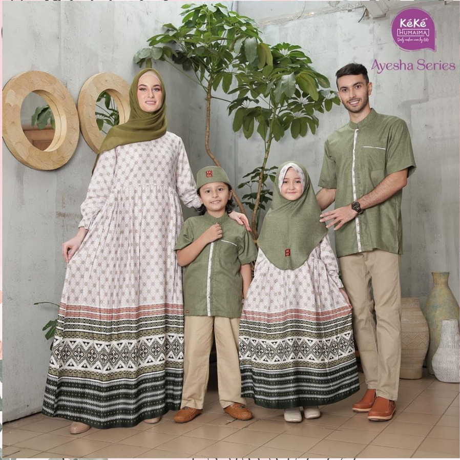 Sarimbit Keke Terbaru 2022 Ayesha Series Sage Green/Seragam Kondangan Muslim/Dress Couple