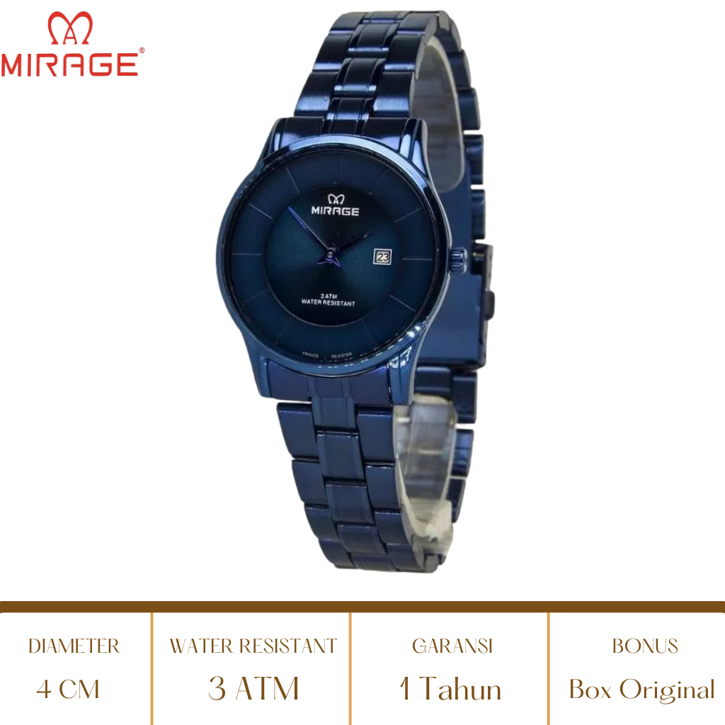 Mirage Watch Official Jam Tangan Pria Mirage Blue Navy Biru 8670 BRP M