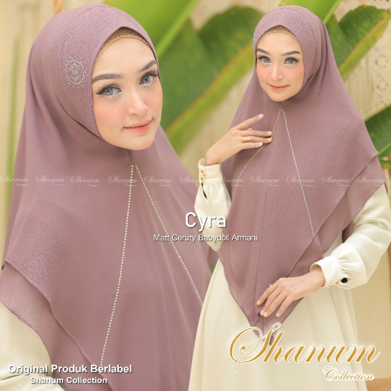 SHANUM - Jilbab Hijab Khimar Syari AYANA Ceruty Babydoll 2 layer/Kerundung Instan Jumbo Pet Antem/kh