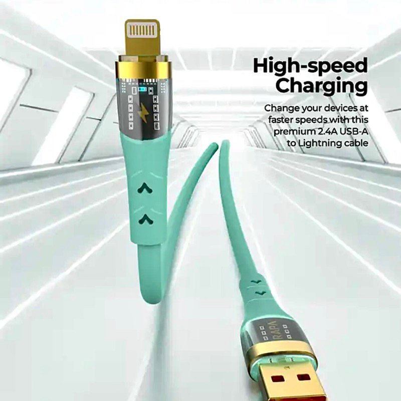 RAPAtech Kabel Data Usb Lightning Fast Charging Transparant Cable For iPhone 6/6S/6+/6S+/7/8/SE/7+/8+/X/XS Max/XR/11/12/13/14 Pro Max/ Line Crystal l