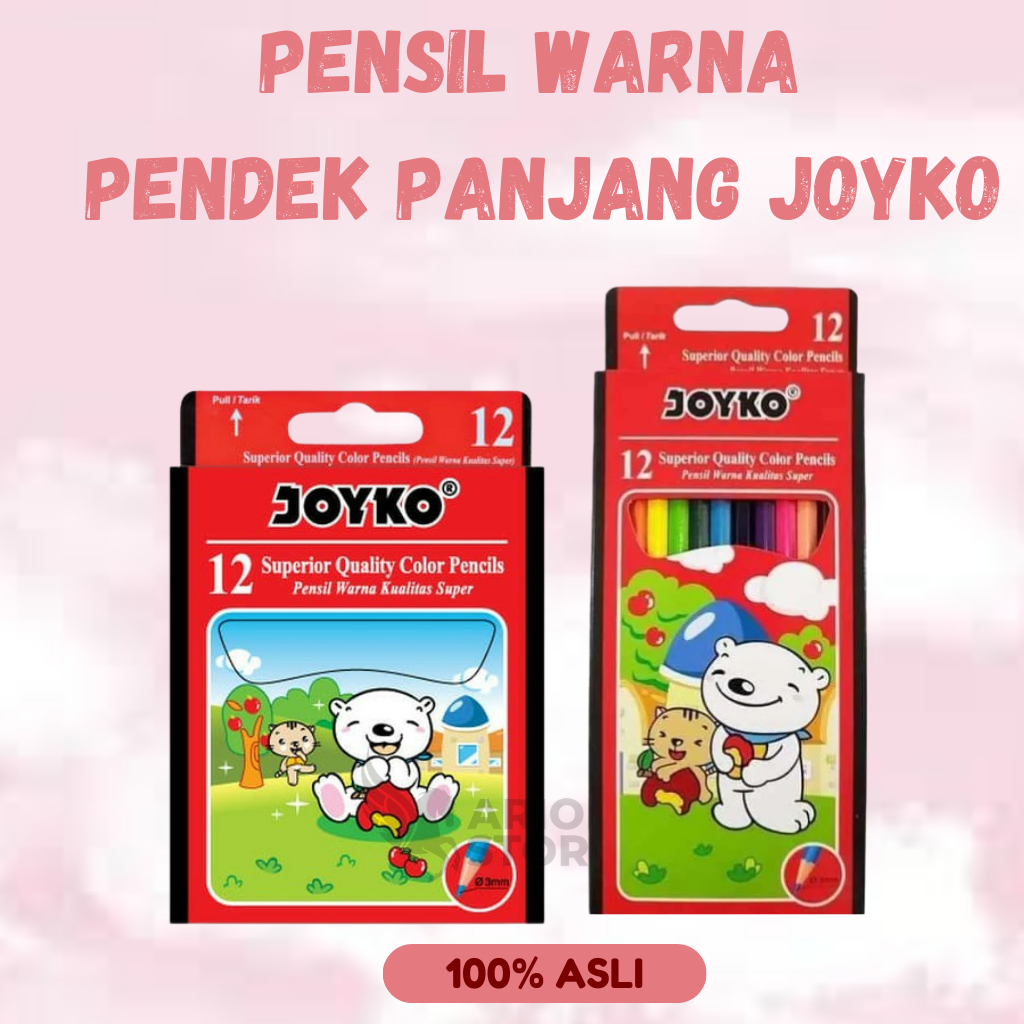 

[ARION STORE] Pensil Warna Murah Joyko CP-S12 (Pendek) / CP-12PB (Panjang) [SET] [12BIJI]