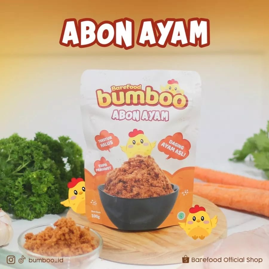 BAREFOOD BUMBOO ABON AYAM SAPI ASLI 100GR | MPASI NON MSG