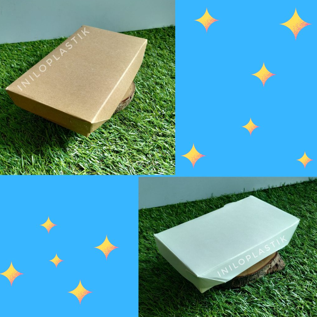 @25 pcs Lunch Box Paper Large / Kotak Makan Kertas ukuran L