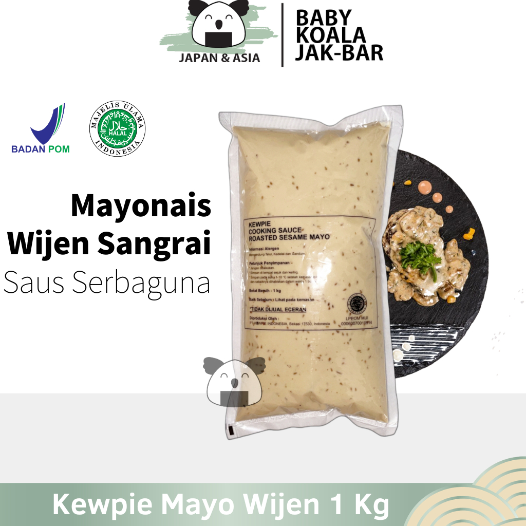 

KEWPIE Cooking Sauce Roasted Sesame Mayo 1 Kg │ Mayonnaise Wijen Sangrai....