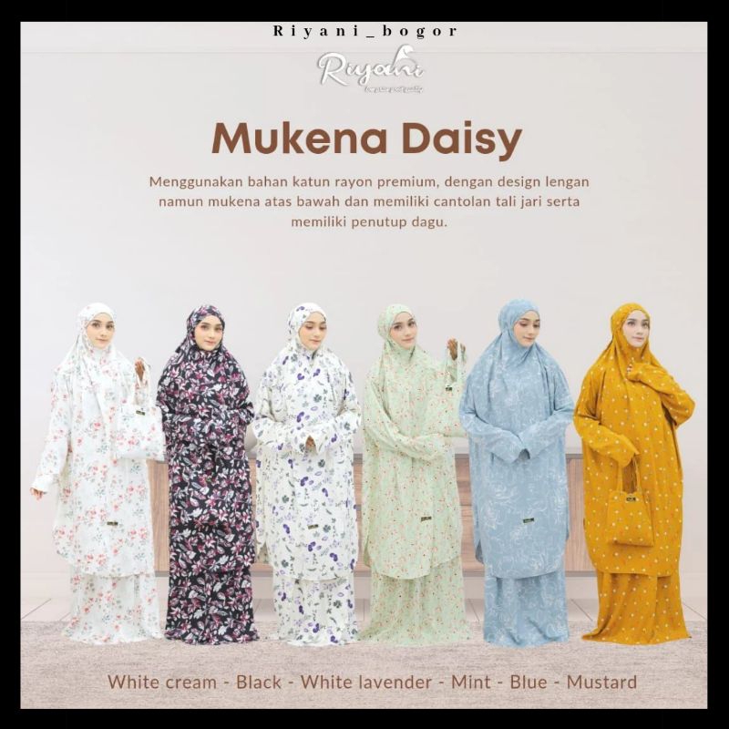 MUKENA DAISY by RIYANI MUKENA BERBAHAN RAYON PREMIUM ADEM DENGAN POTONGAN TANGAN CANTIK