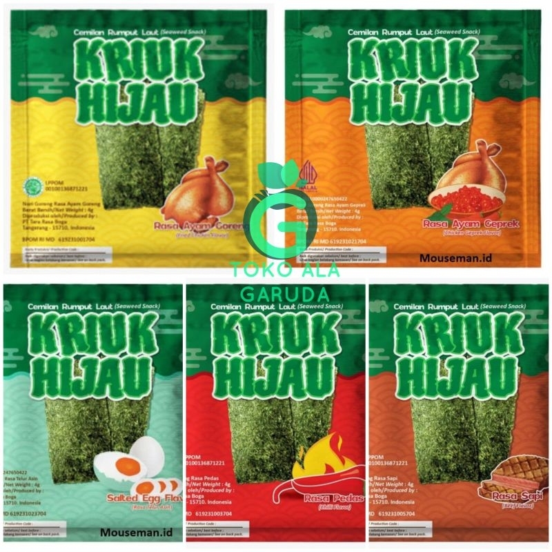 

KRIUK HIJAU Rumput Laut Nori Sachet