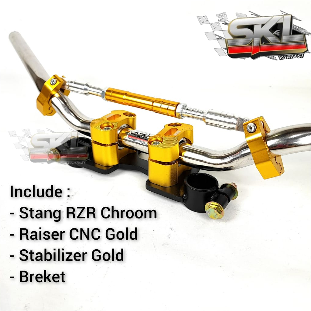 Stang Rzr Sonic dan Satria Fu plus Dudukan Stang Sonic Satria Fu Raiser plus Stabilizer Stang Rzr Satria Fu Sonic Road Race Balap harian touring