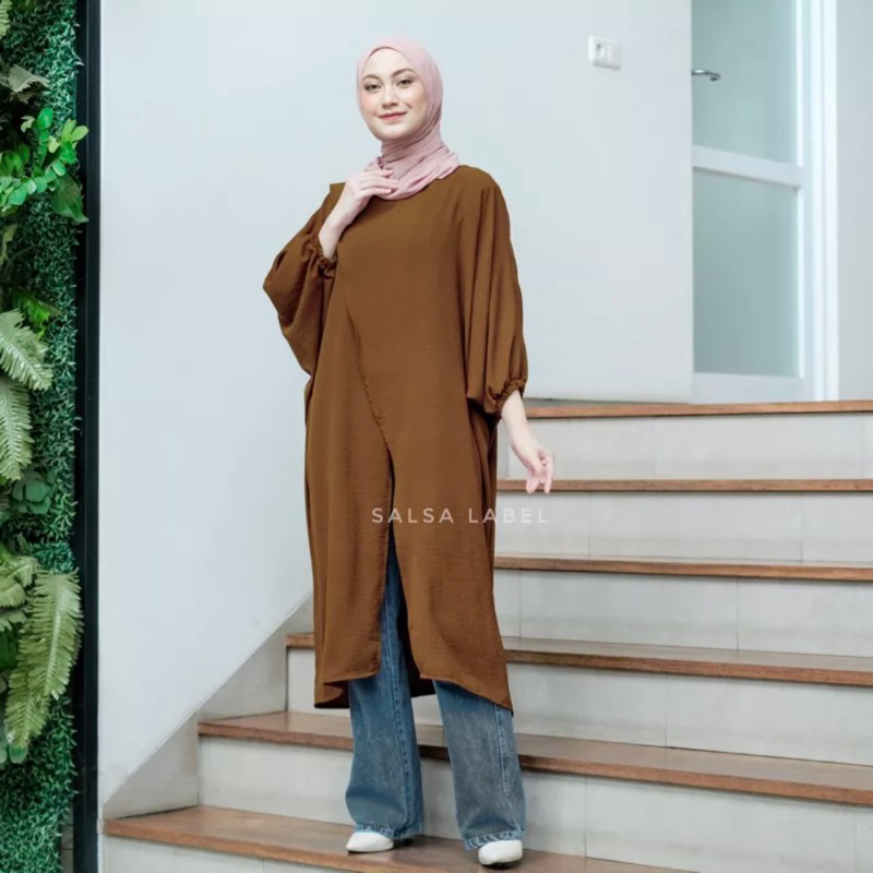 MECCA LONG TUNIK SEMI KAFTAN CRINKLE AIRFLOW - Cirebon Cloth