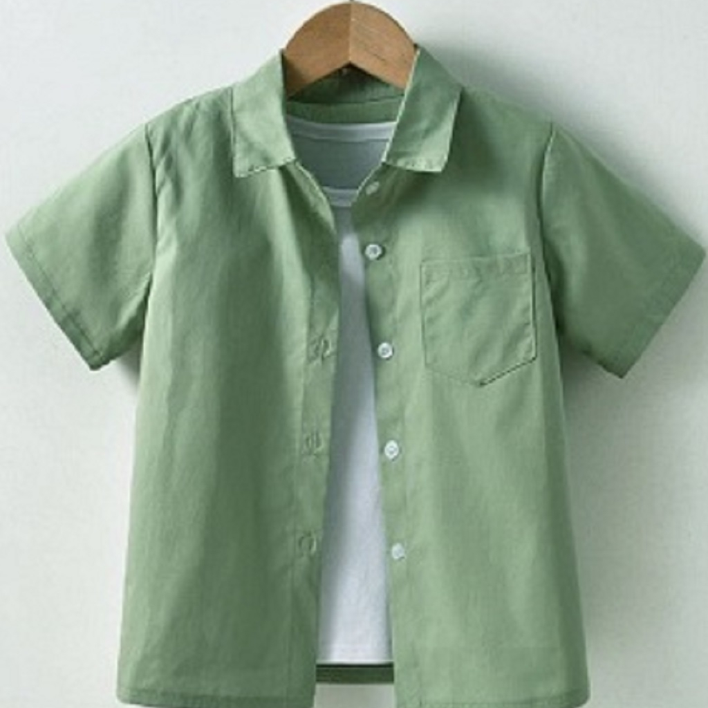 (wah_store) Bayar Ditempat  kemeja anak laki laki / kemeja anak sage green / kemeja anak sage green laki laki / baju anak laki laki / kemeja anak