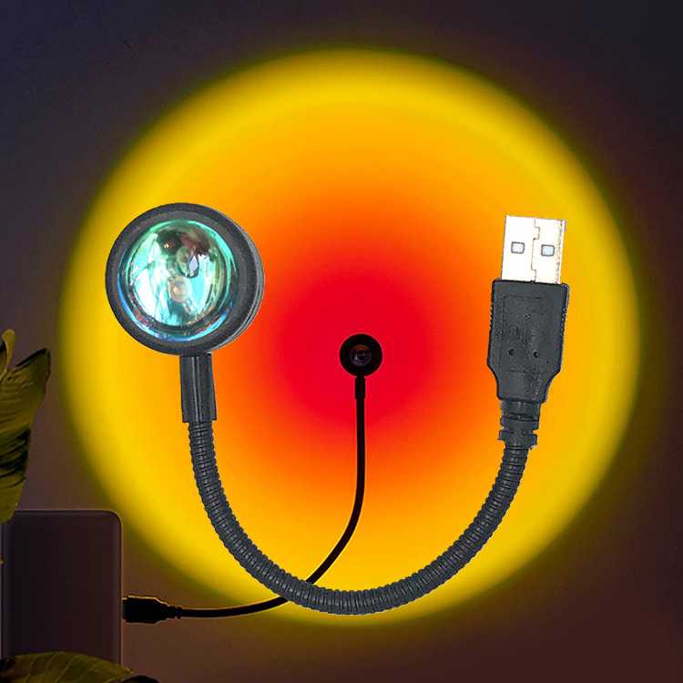 LED Sunset Lamp USB Rechargable Lampu Neon Fotografi Spotlight Sunset Lampu Desain Kabel Fleksibel Berkualitas