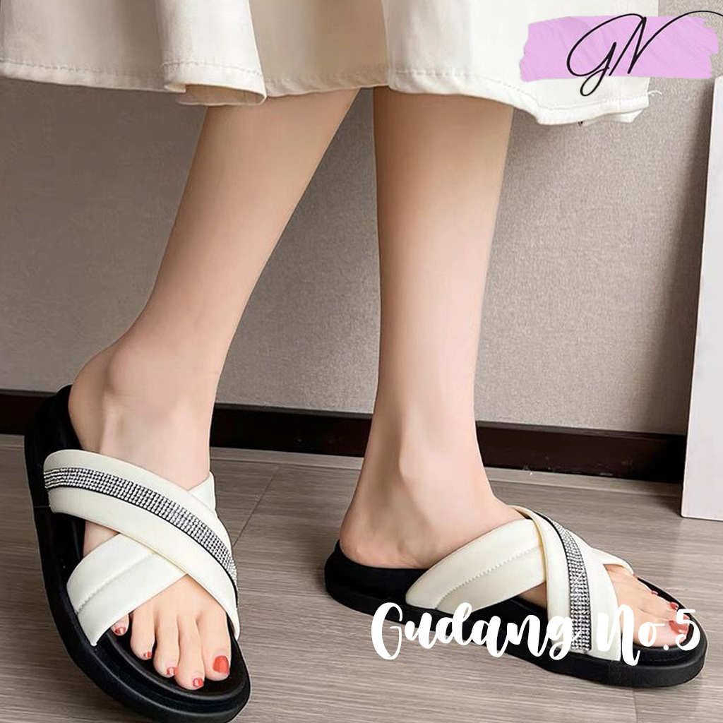 GN-809-2-Sandal Selop Jelly Tali Silang Wanita Terbaru Import Yesplus PCU