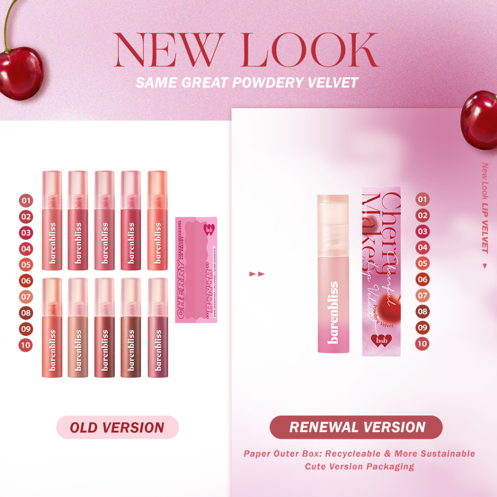 BNB barenbliss Cherry Makes Cheerful Lip Velvet korea Lipcream「24H Moisturizing」