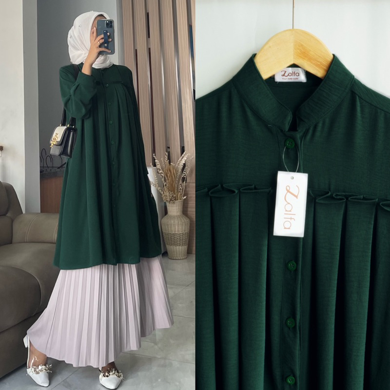 ASYIFA tunik by ZALFA OUTFIT / tunik crincle polos